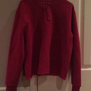 TNA red squarter button up sweater cropped